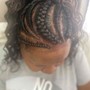 1/2  up half down Fulani/ Tribal  Braiids w/ sew in back