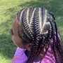 Large individual with 5 braids in the front