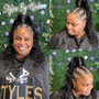 Half/Half Feed In Braids/Sew In