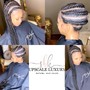 Stitched Ghana Braid Cornrows 5-6 ct (hair included)