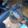 Kid's Scalp braids with natural hair beads added