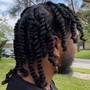 Double twist shoulder length