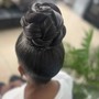 French Roll with pin curls or fins