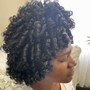 Natural hair wet set perm rods for hair just past your shoulders and medium density