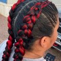 Cornrows w/ design