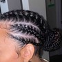 Cornrows w/ design