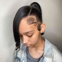 Blunt cut ponytail