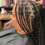 Large half feed in half box braids