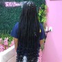 Traditional box braid medium size mid back