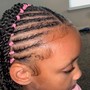 Kids Cornrows (no hair added) straight back