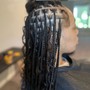 Feed-in front/box braid back or Knotless back