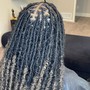 Feed-in front/box braid back or Knotless back