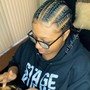 Feed-in front/box braid back or Knotless back