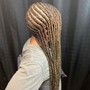 Tribal Braids with knotless boxed braids on the back...