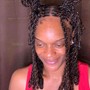 Ponytail with extended braid or extended bundle ponytail