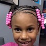 Kid's small Braid ponytail with beads and braid hair included