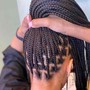 Cornrows on natural hair(no extension added and no stitsh. Up to 10 to 12 braids )