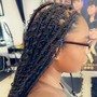 Knottless  med mid back plaits