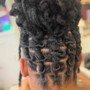 Loc retwist for. (Short,medium,or shaved sides )halo .