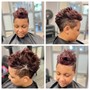 Shampoo w/permanent color, precision cut