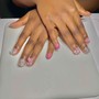 Long French Tip Bling Acrylic Set