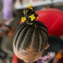 Kids Cornrows (no hair added) straight back