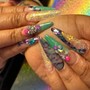 Freestyle Acrylic Nails - Long