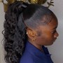 PONYTAIL PIN UP WITH BANGS AND CURLS