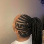 Men braids half head