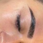 Eyebrow Lamination, tint, and wax.