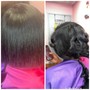 Silk press special with clip ins