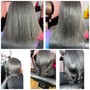 shampoo + finish relaxed straight hair