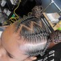 Feed-in Braids into ponytail