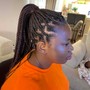 Cornrows on natural hair(no extension added and no stitsh. Up to 10 to 12 braids )