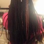 Medium knotless or medium individual braids