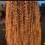 Medium knotless braids w human hair