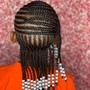 Small Straight Cornrows Waist Length