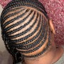 Small Straight Cornrows Waist Length