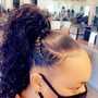 Flat twist bun style