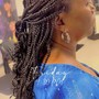 Knottless  med mid back plaits