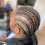 Stitch Braids straight back (2 braids )