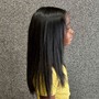 All Over Color, scalp treatment, Blowout, Flat Iron and trim and