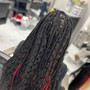 Waist length medium knotless braids