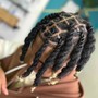 Kids box braids and haircut (top of head)