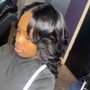 Quick Weave + soft curl Sleek leave out