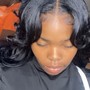 Quick Weave + soft curl Sleek leave out