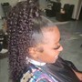 Half Up/Half Down Quick Weave (Curls or Crimps)