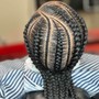 Straight back (7-9 braids)