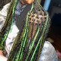 Smedium Boho knotless braids human hair