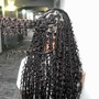 crochet braids with individual hair/ braids around the perimeter